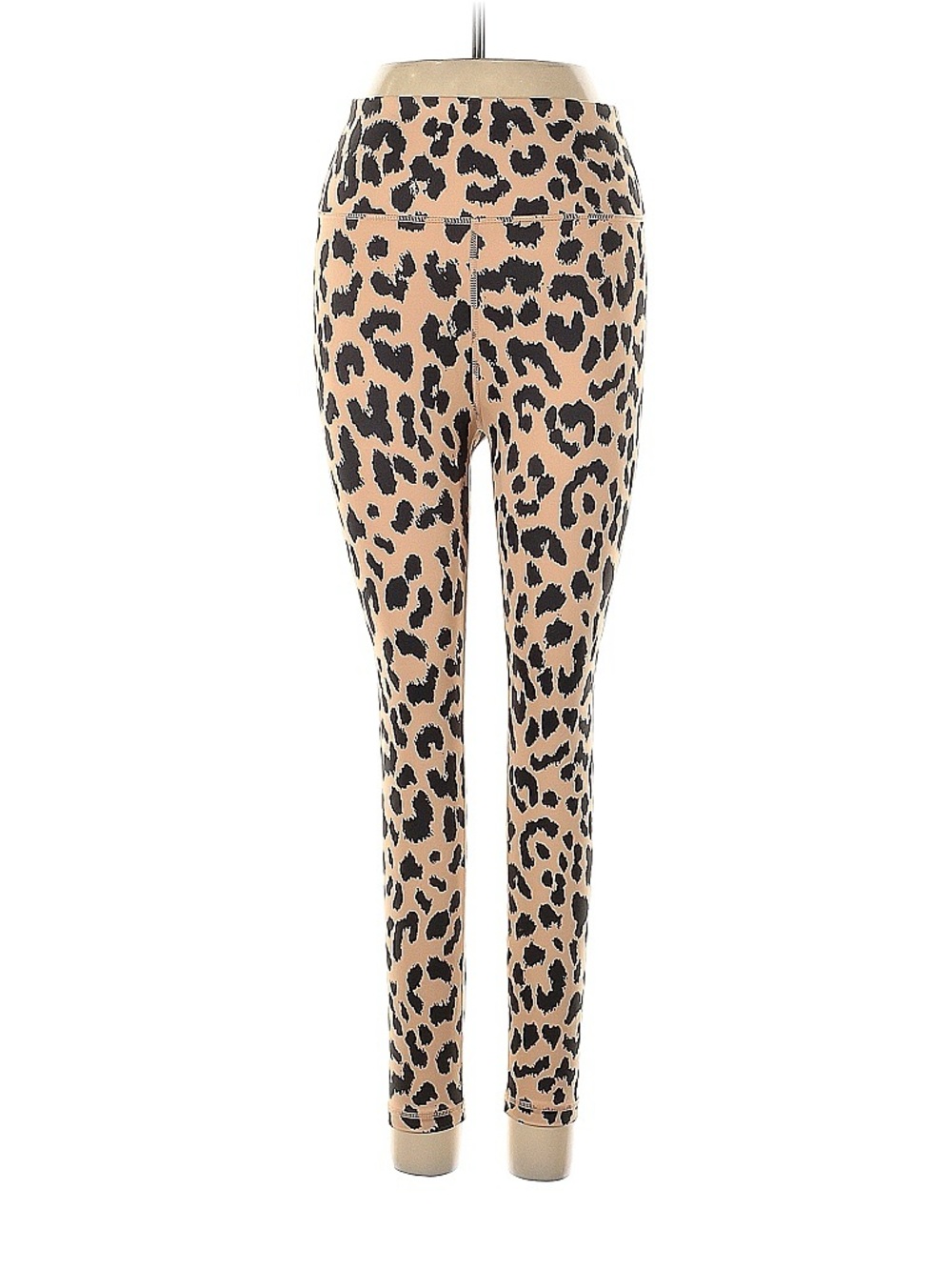 ALLFENIX High-Waist Leopard Print Leggings in Beige/Black